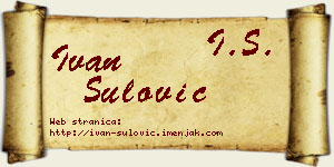 Ivan Šulović vizit kartica